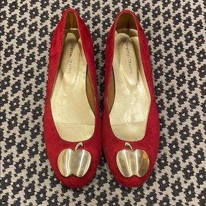 Oriental Traffic Red Flats w/Gold Apple